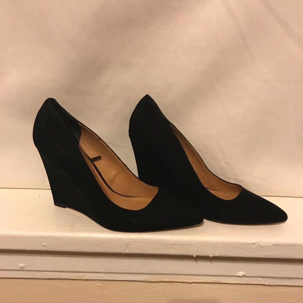 Express Black Wedge Shoes